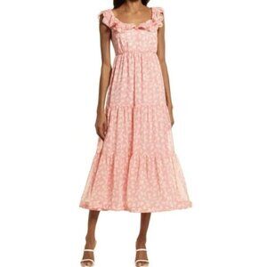 New Nordstrom Chelsea 28 Size XL Pink Creole Amelia Floral Dress *Thread pull*